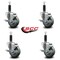 Service Caster 3.5'' Gray Poly Swivel 1'' Expanding Stem Caster Set with Brake, 4PK SCC-EX20S3514-PPUB-TLB-1-4 - alternate 2